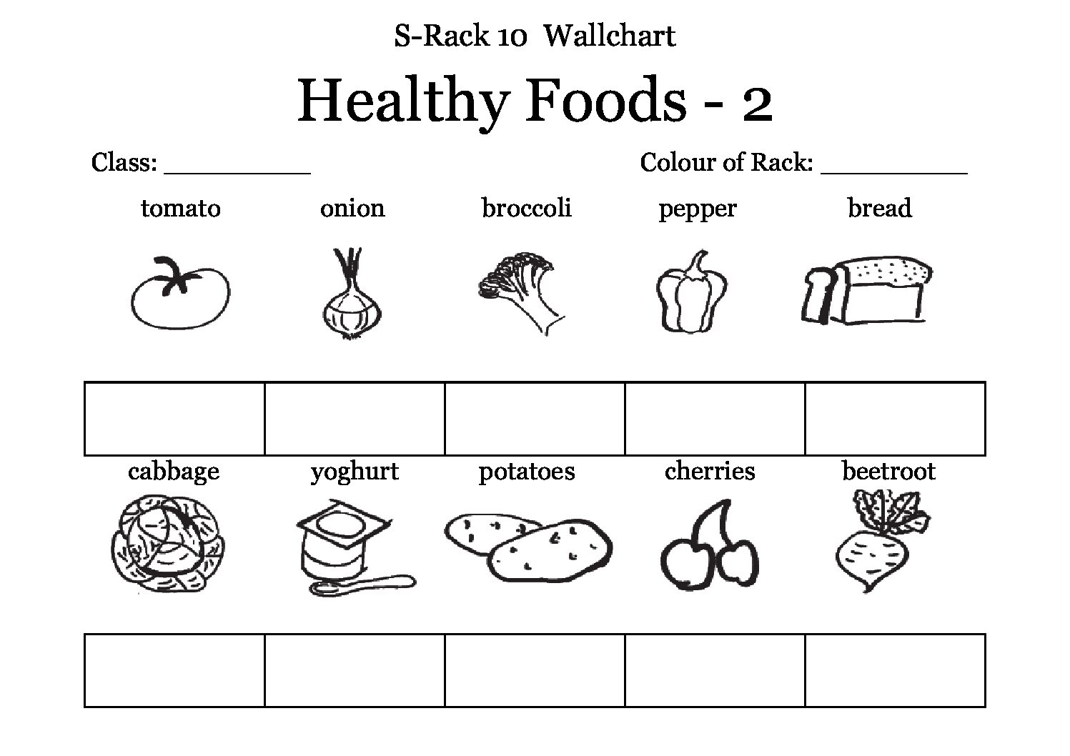 Wall Chart Healthy Foods 2 for S Rack 10