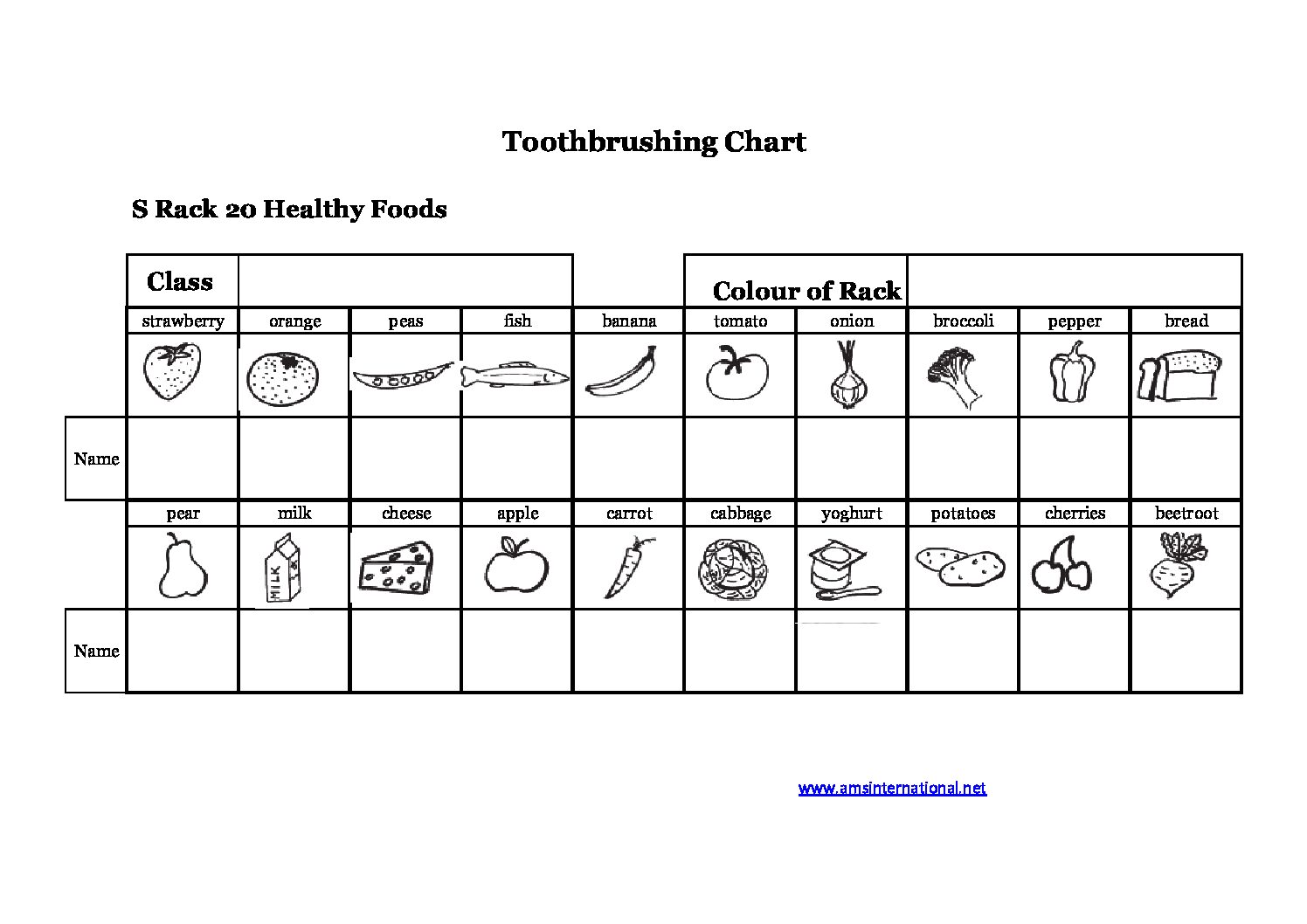Wall Chart Healthy Foods for S Rack 20
