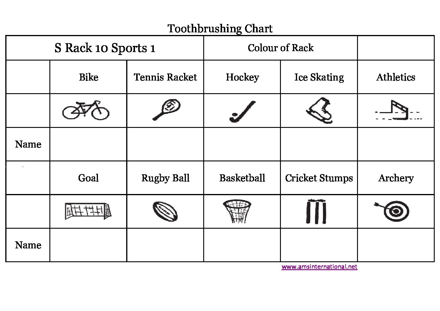 Wall Chart Sports for S Rack 10