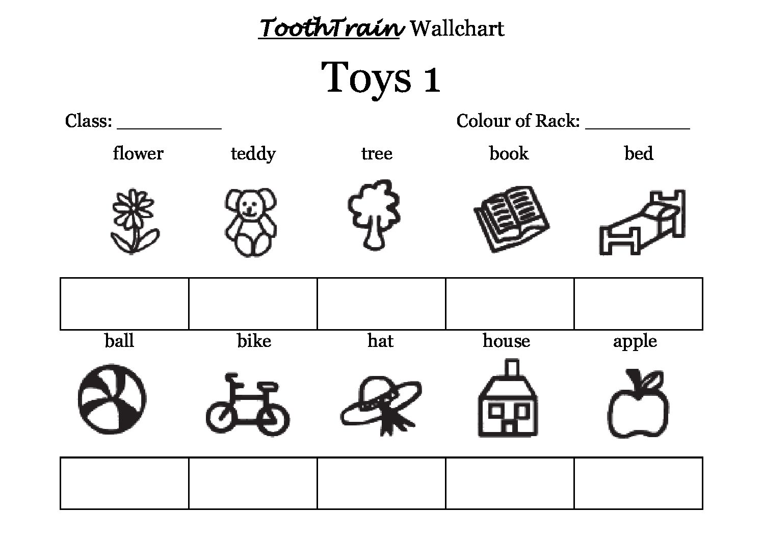 Wall Chart Toys 1 for Tooth Train