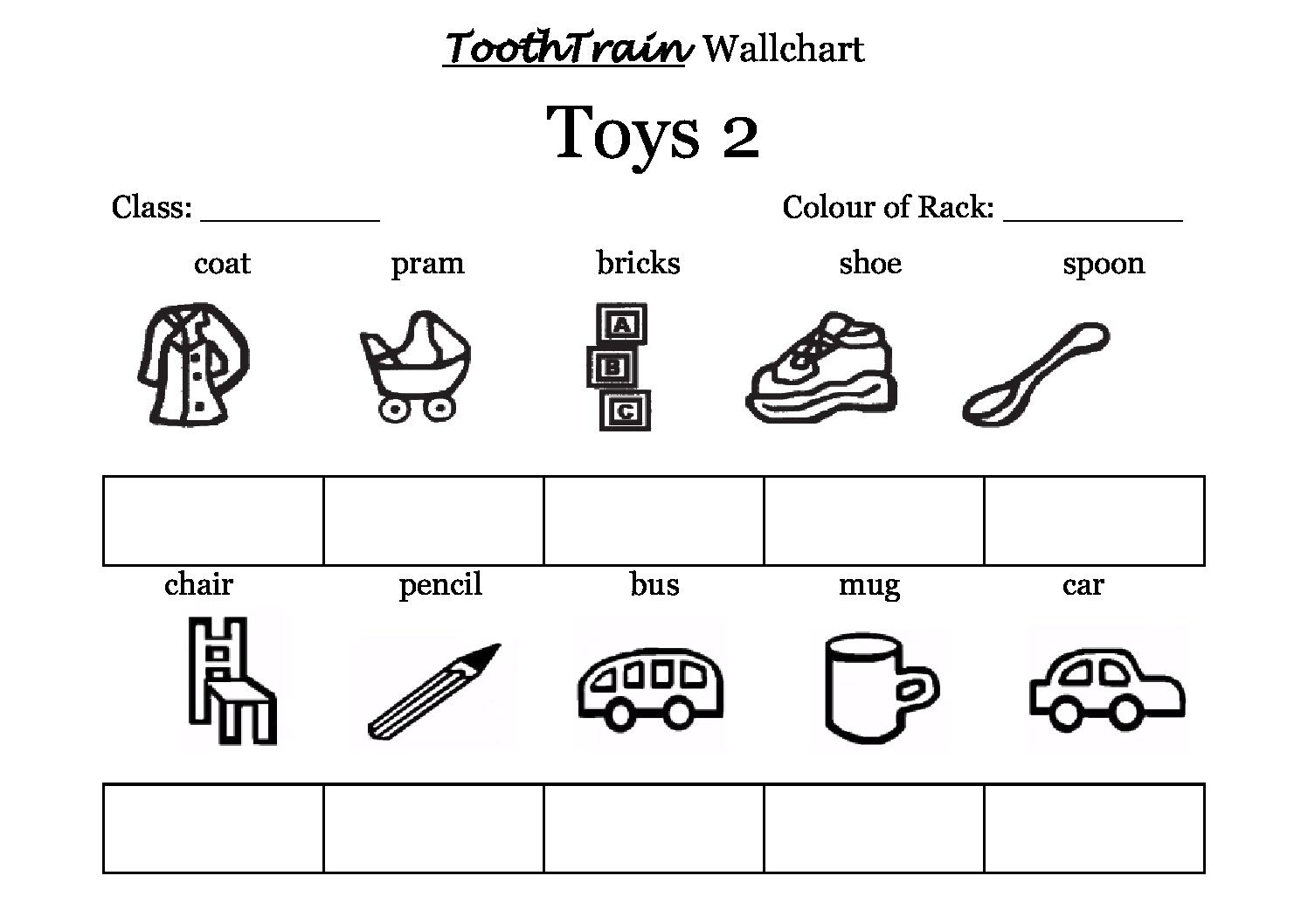 Wall Chart Toys 2 for Tooth Train