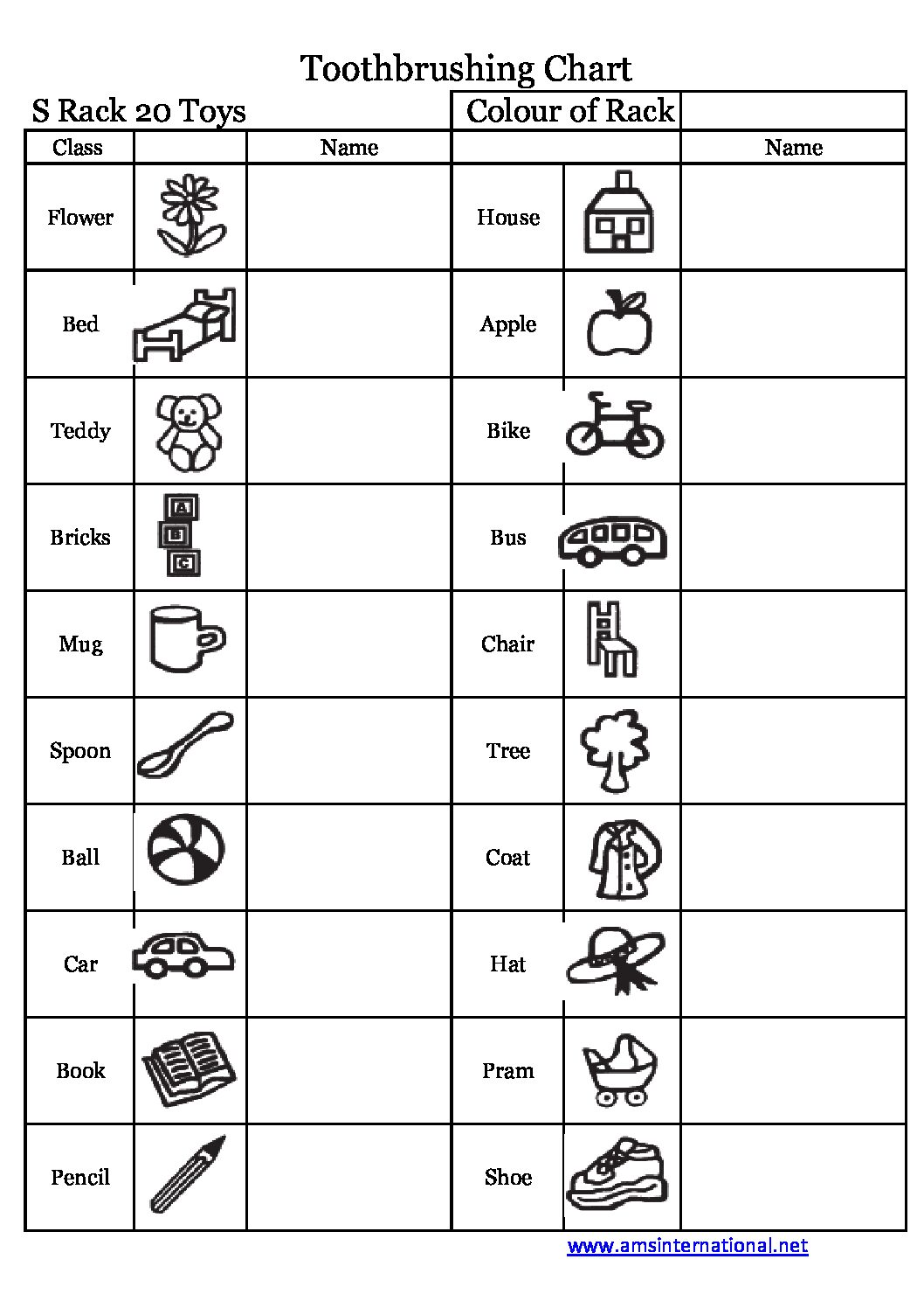 Wall Chart Toys for S Rack 20