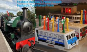 Foxfield Railway's Percy meets Tuxford's Toothbrush Train